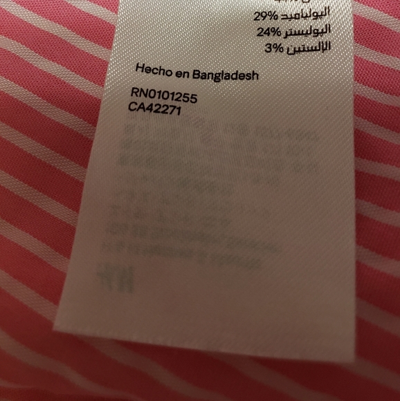 H&M Women's Long Sleeve Striped Button Down Shirt Pink And White Size 6 - Picture 14 of 15